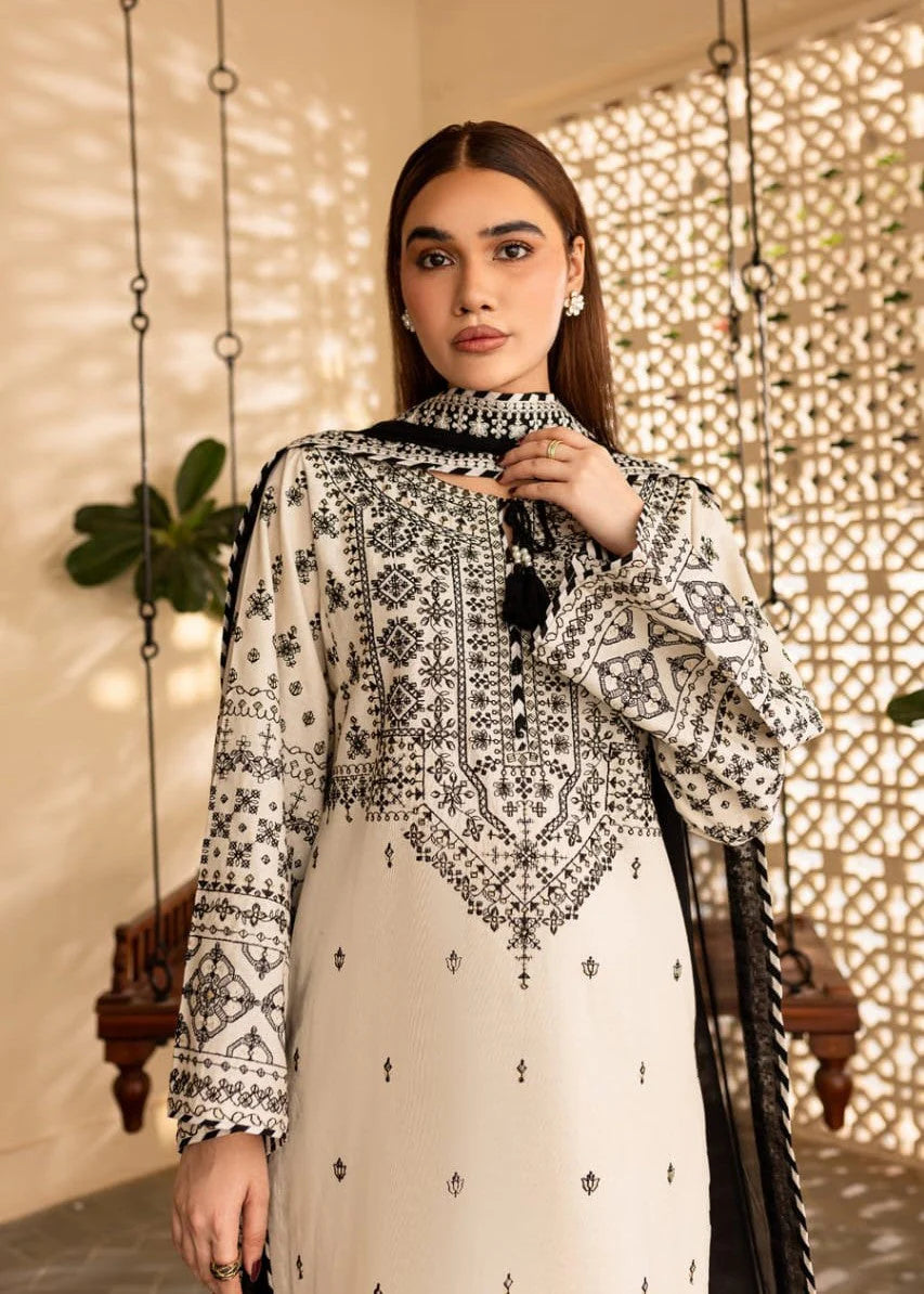 White Jewel 3Pc - Embroidered Lawn Dress