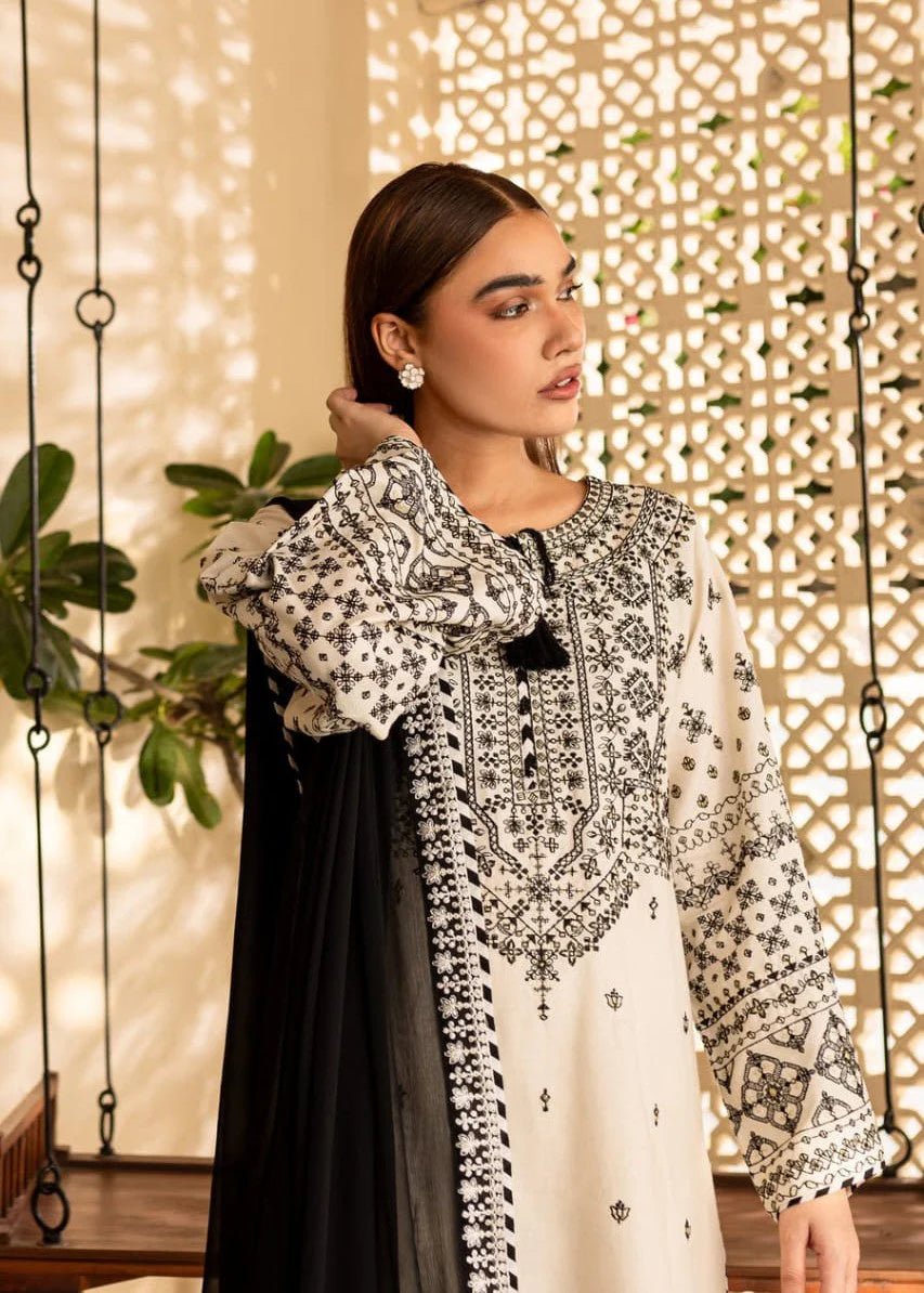 White Jewel 3Pc - Embroidered Lawn Dress