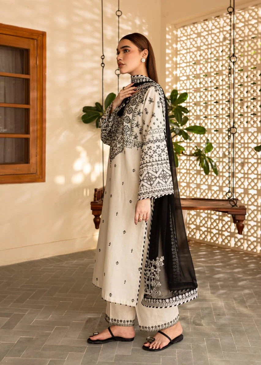 White Jewel 3Pc - Embroidered Lawn Dress