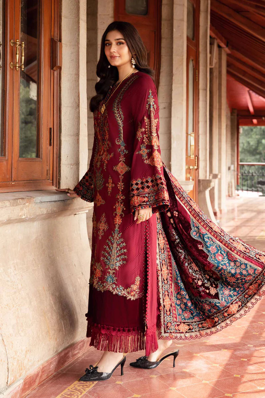 MARIA B 3 Piece Unstitched Embroidered Twill Lawn Suit | RQ2