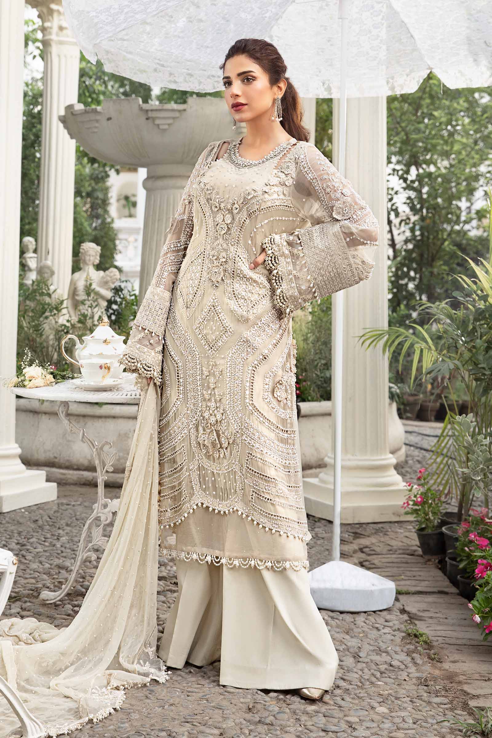Maria B Embroidered Chiffon Suit Unstitched 3 Piece | RQ6