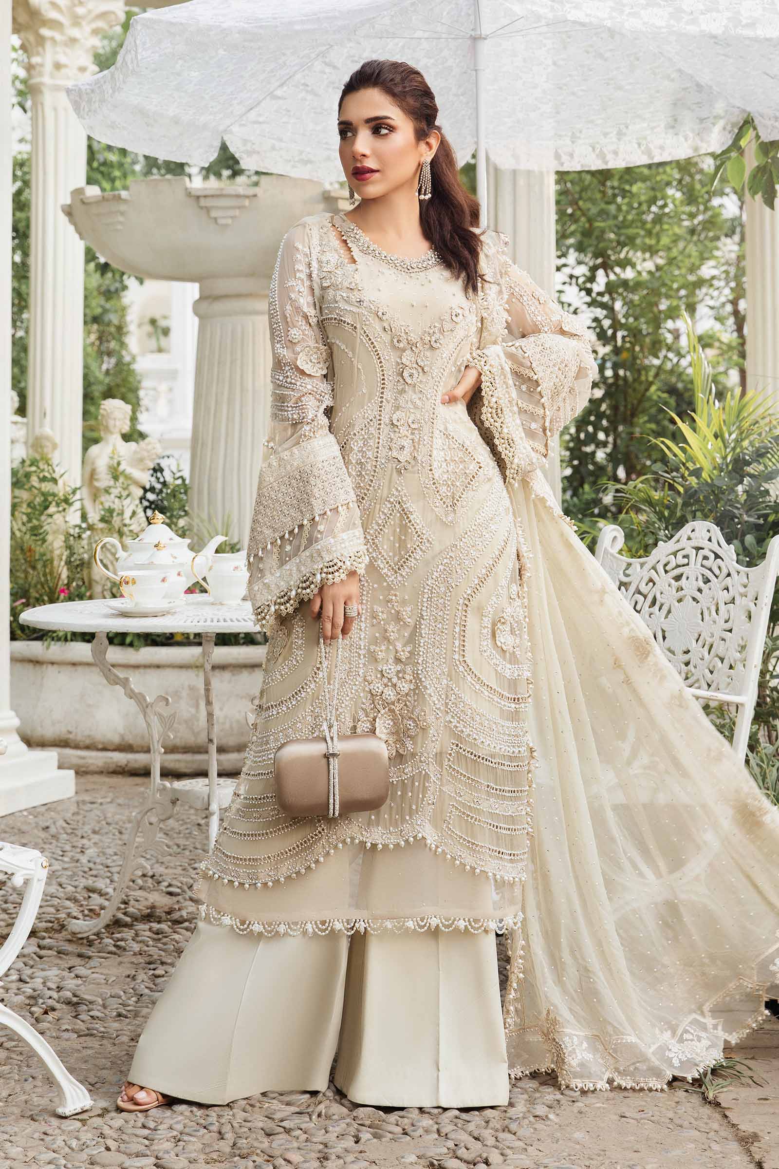 Maria B Embroidered Chiffon Suit Unstitched 3 Piece | RQ6