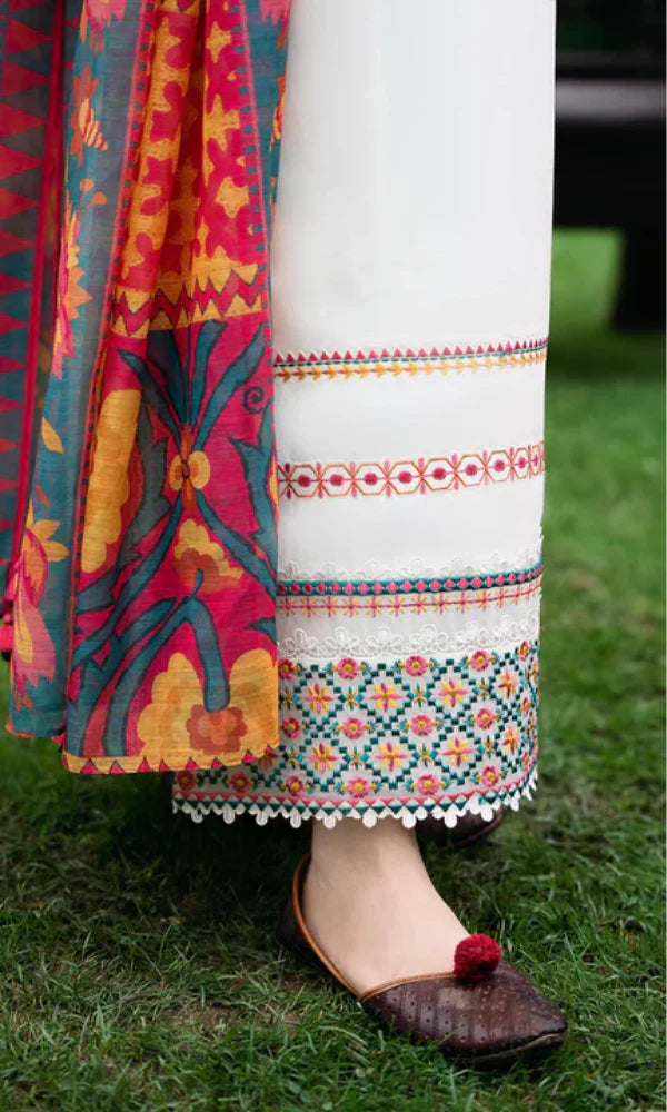 Embroidered 3 Piece Lawn Suit With Digital Printed Voil Dupatta RQ10