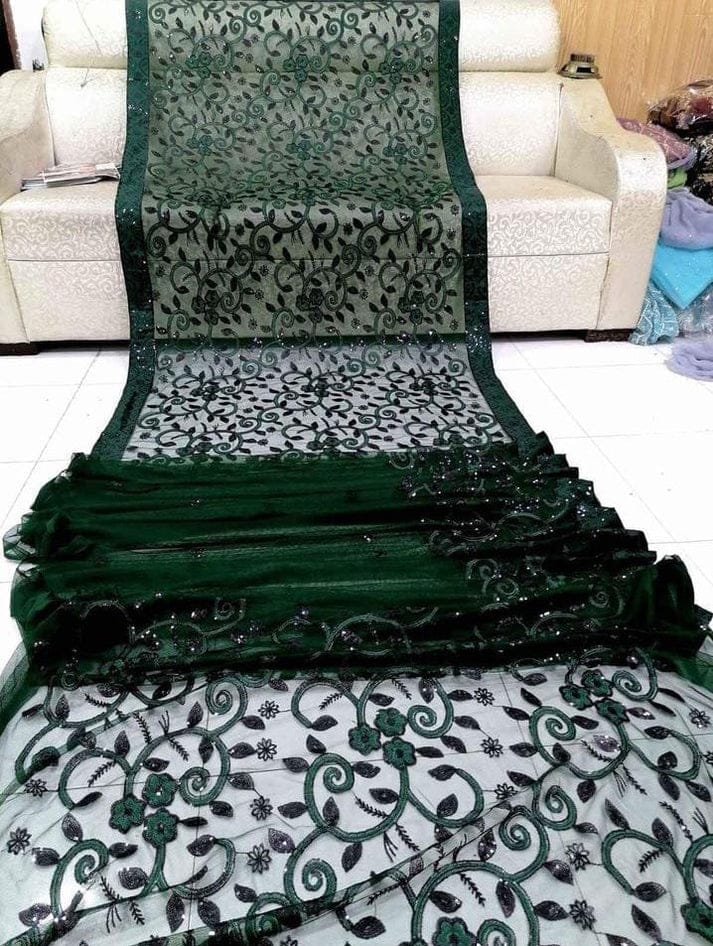 Elegant Dark Purple Party Wear Saree with Blouse Piece