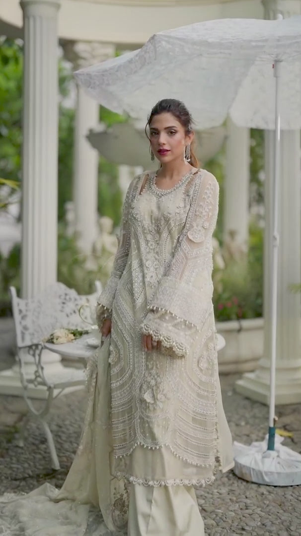Maria B Embroidered Chiffon Suit Unstitched 3 Piece | RQ6